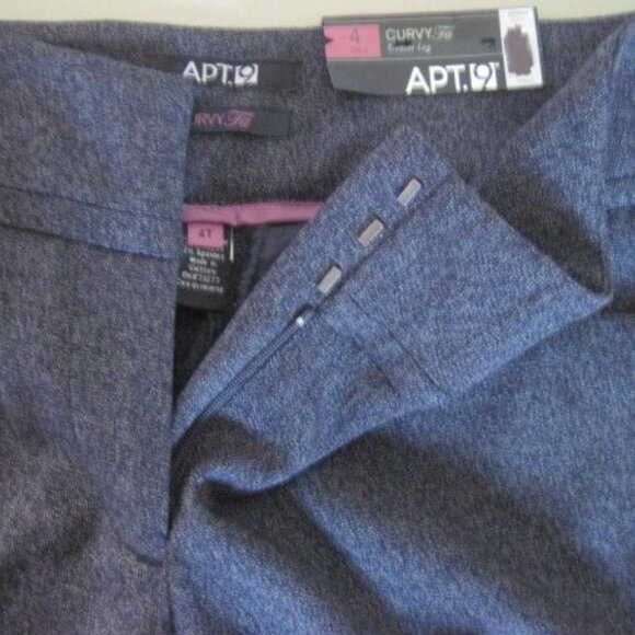 Apt 9~Womens Size 4Tall~Curvy Heather Gray~2 Pockets~Spandex~Zipper~New W/Tags - Picture 7 of 10